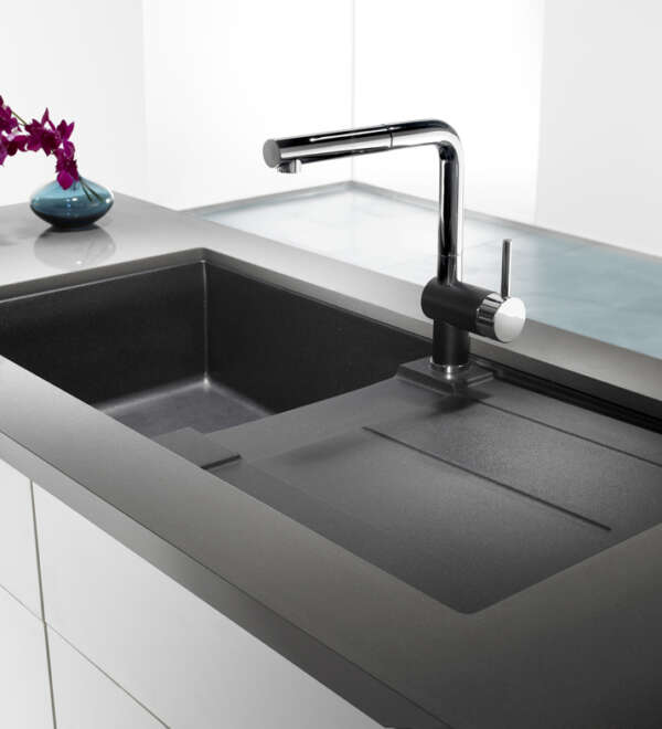 HandleThis, Modern Metra X Anthracite Kitchen faucets.
